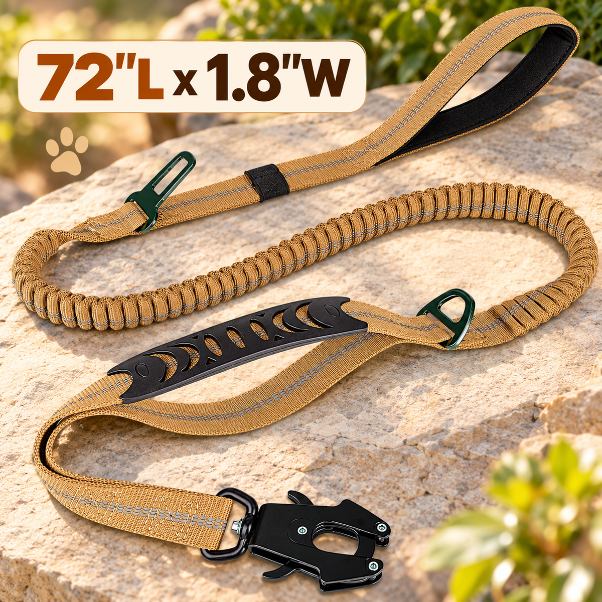 Tactical Shock Absorbing Bungee Dog Leash